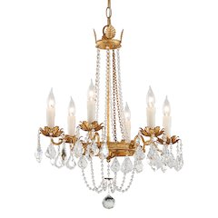 Viola Chandelier, Vintage Gold Leaf