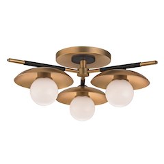 Julien Semi Flush, Aged Brass
