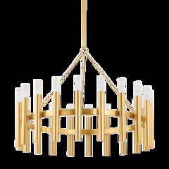 Pali Chandelier, Aged Brass