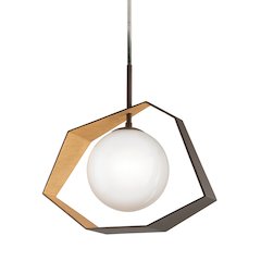 Origami Chandelier, Bronze With Gold Leaf