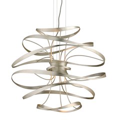 Calligraphy Chandelier, Silver Leaf