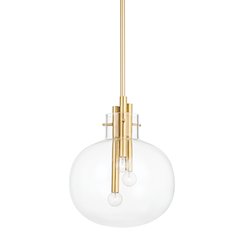 Hempstead Pendant, Aged Brass