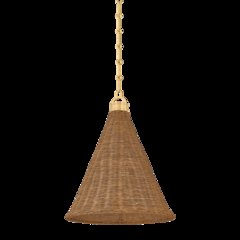 Kensington Pendant, Aged Brass