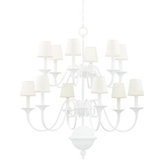Windsor Chandelier, White Plaster