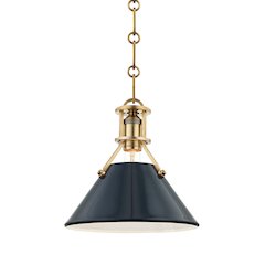 Painted No.2 Pendant, Aged Brass