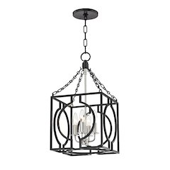 Octavio Lantern, Aged Iron, Polished Nickel Combo