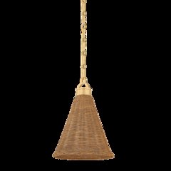 Kensington Pendant, Aged Brass
