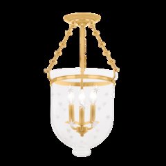 Hampton Semi Flush, Aged Brass