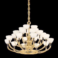 Brahma Chandelier, Vintage Brass