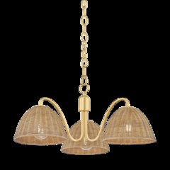 Katniss Chandelier, Aged Brass