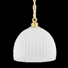 Hillary Pendant, Aged Brass