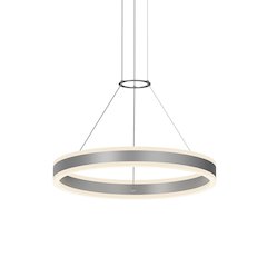 Double Corona Pendant, Bright Satin Aluminum