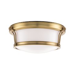 Newport Flush Mount, Aged Brass