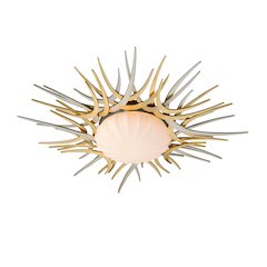 Helios Flush Mount, Gold And Silver Leaf