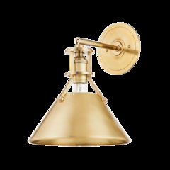 Metal No. 2 Wall Sconce, Aged Brass