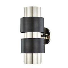 Cyrus Wall Sconce, Polished Nickel, Old Bronze Combo