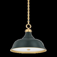 Painted No. 1 Pendant, Aged Brass