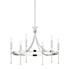 Gates Chandelier, Polished Nickel