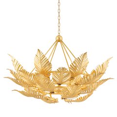 Tropicale Chandelier, Gold Leaf