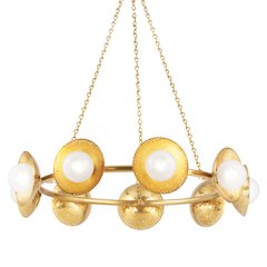 Glimmer Chandelier, Aged Brass