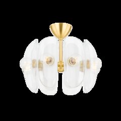 Hilo Semi Flush, Aged Brass