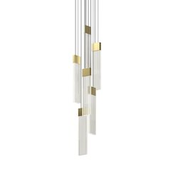 V Panels Pendant, Brass