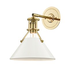 Painted No.2 Wall Sconce, Aged Brass