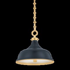 Painted No. 1 Pendant, Aged Brass