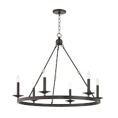 Allendale Chandelier, Aged Brass, Old Bronze