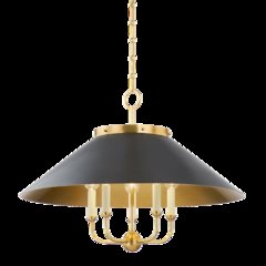 Clivedon Chandelier, Aged Brass