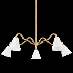 Onda Chandelier, Aged Brass