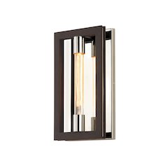 Enigma Wall Sconce, Bronze With Polished Stainless