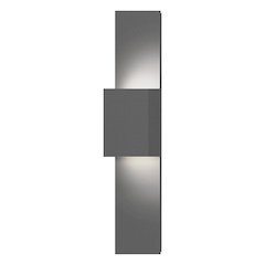 Flat Box Wall Sconce, Textured Gray