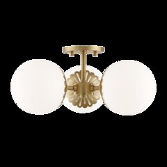 Paige Semi Flush, Aged Brass