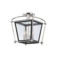 Hollis Semi Flush, Polished Nickel