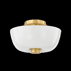 Dove Flush Mount, Aged Brass