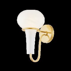 Adams Corner Wall Sconce, Aged Brass