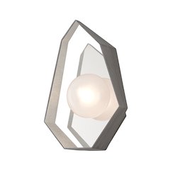 Origami Wall Sconce, Graphite With Silver Leaf