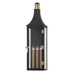 Wes Exterior Wall Sconce, Patina Brass