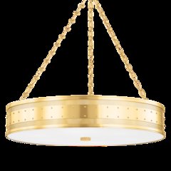 Gaines Chandelier, Aged Brass
