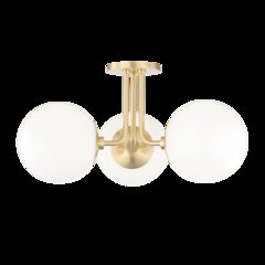 Stella Semi Flush, Aged Brass