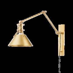Metal No. 2 Plug-In Sconce, Aged Brass