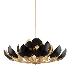 Lotus Chandelier, Gold Leaf