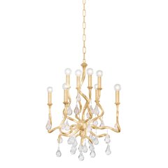Aveline Chandelier, Gold Leaf