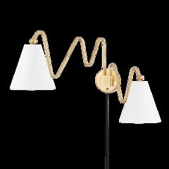 Onda Plug-In Sconce, Aged Brass