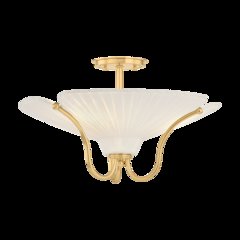 Gerhard Semi Flush, Aged Brass
