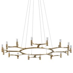 Nexus Chandelier, Warm Silver Leaf