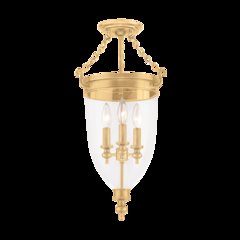 Hanover Semi Flush, Aged Brass