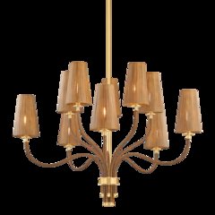 Atwood Chandelier, Aged Brass