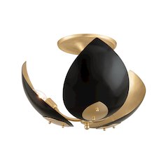 Lotus Semi Flush, Gold Leaf